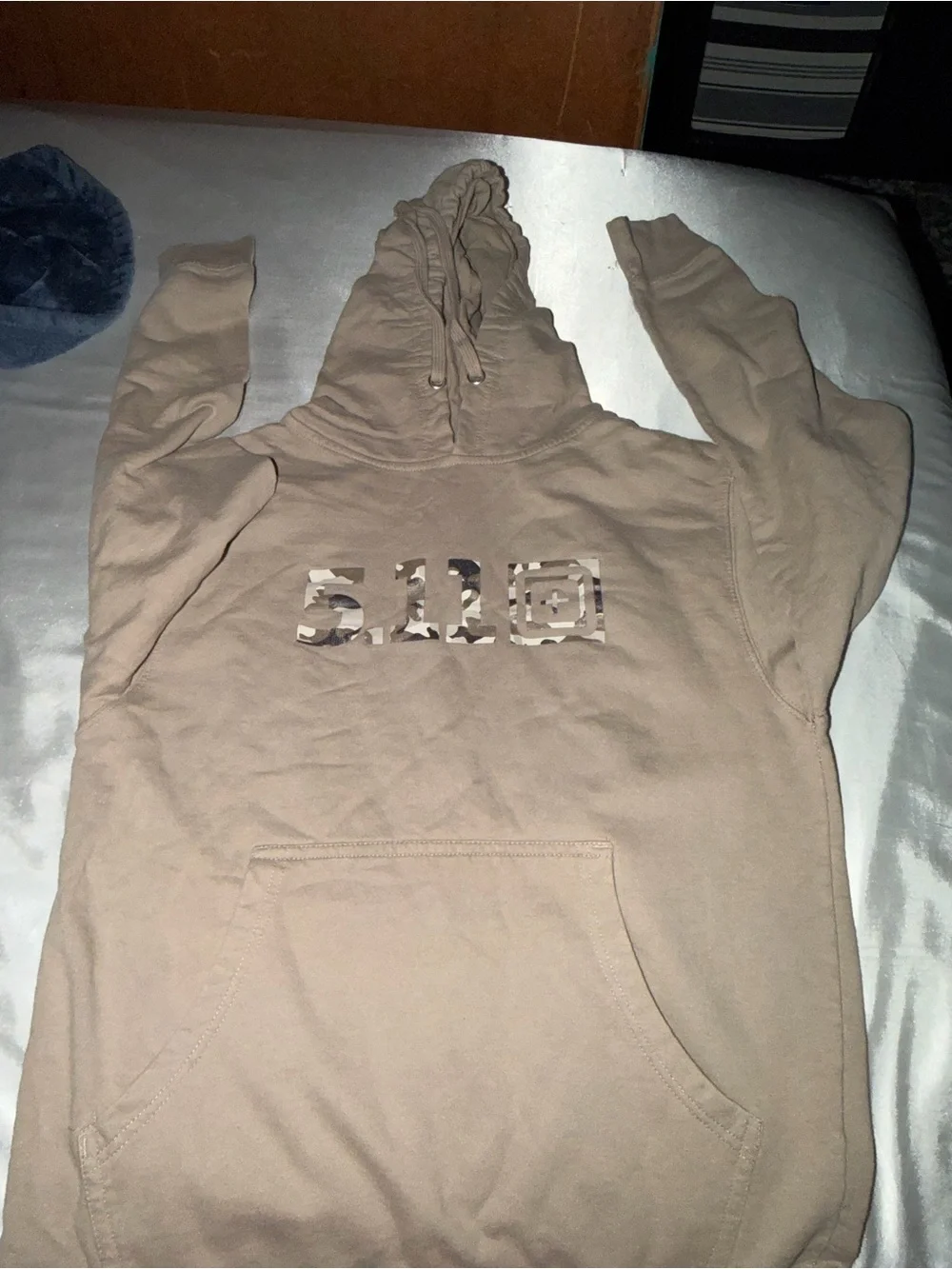 5.11 Tactical Men's Crewneck Hoodie in Beige with Camo Logo